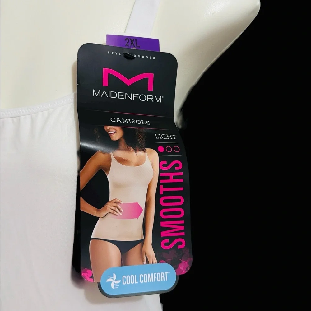 Maidenform Cover Your Bases Camisole Shapewear Top Cool Comfort White Size 2XL